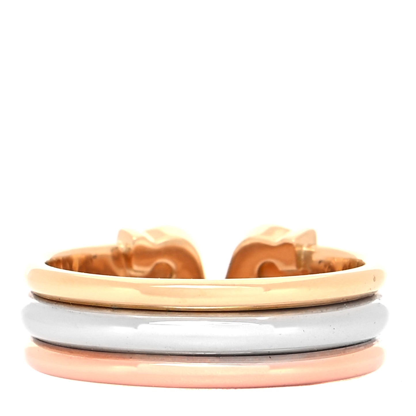18K Pink Yellow White Gold C De Cartier Ring 50 5.25