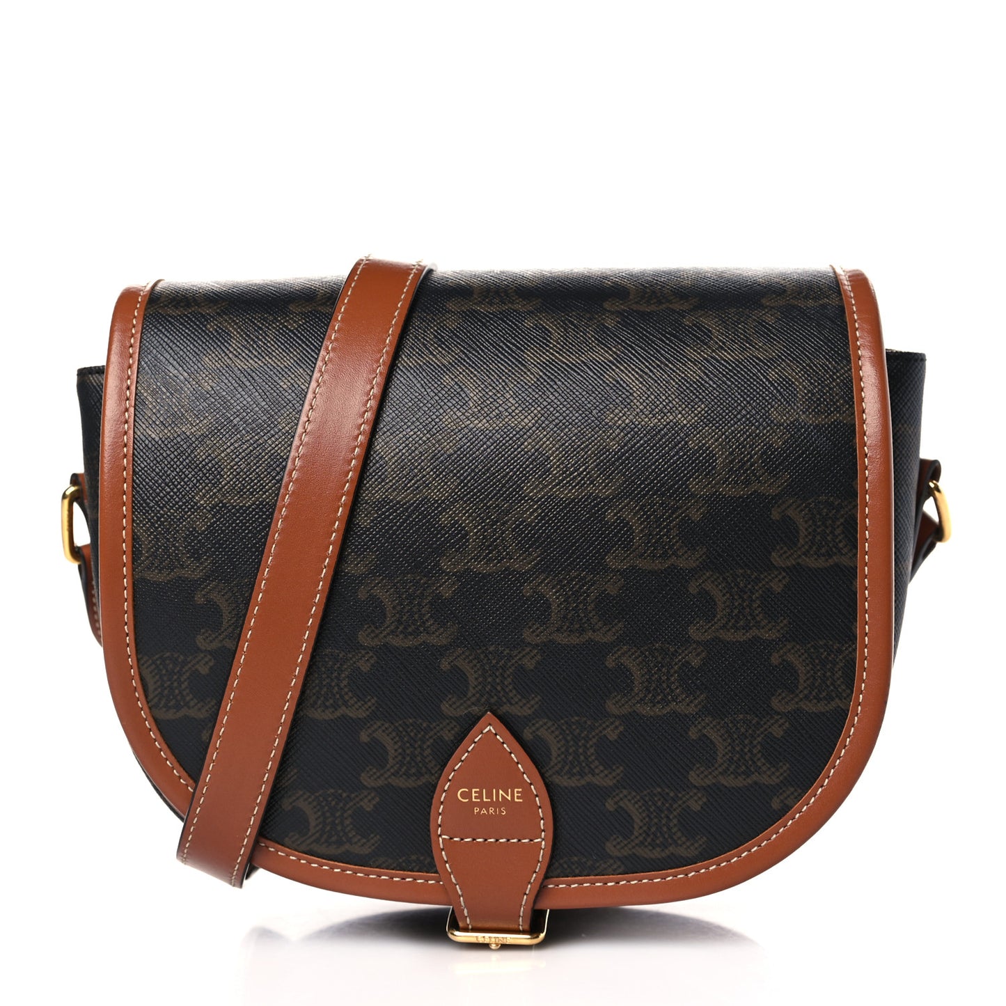 Triomphe Canvas Medium Folco Bag Tan