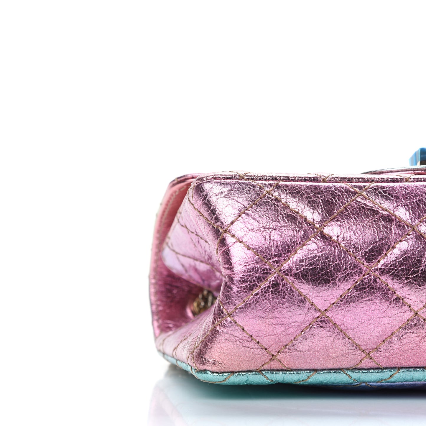 Metallic Goatskin Quilted Mini 2.55 Reissue Flap Multicolor