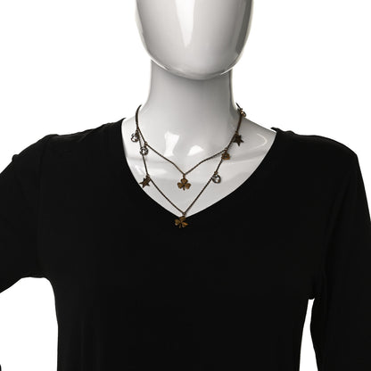 Christian Dior Metal Multi Charms Long Necklace Aged Gold 2 of 7