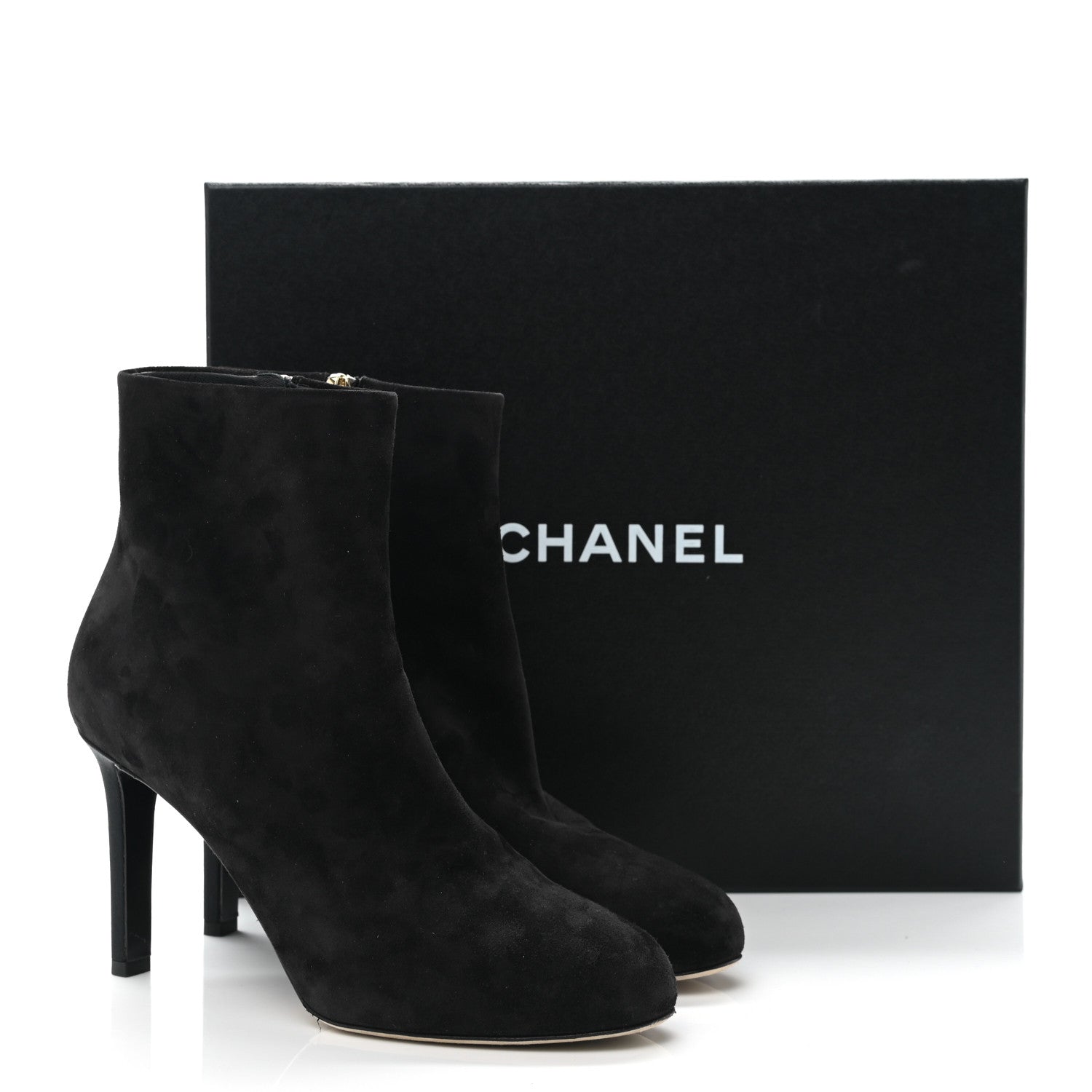 Chanel Suede Grosgrain CC Short Boots 38 Black 10 of 10