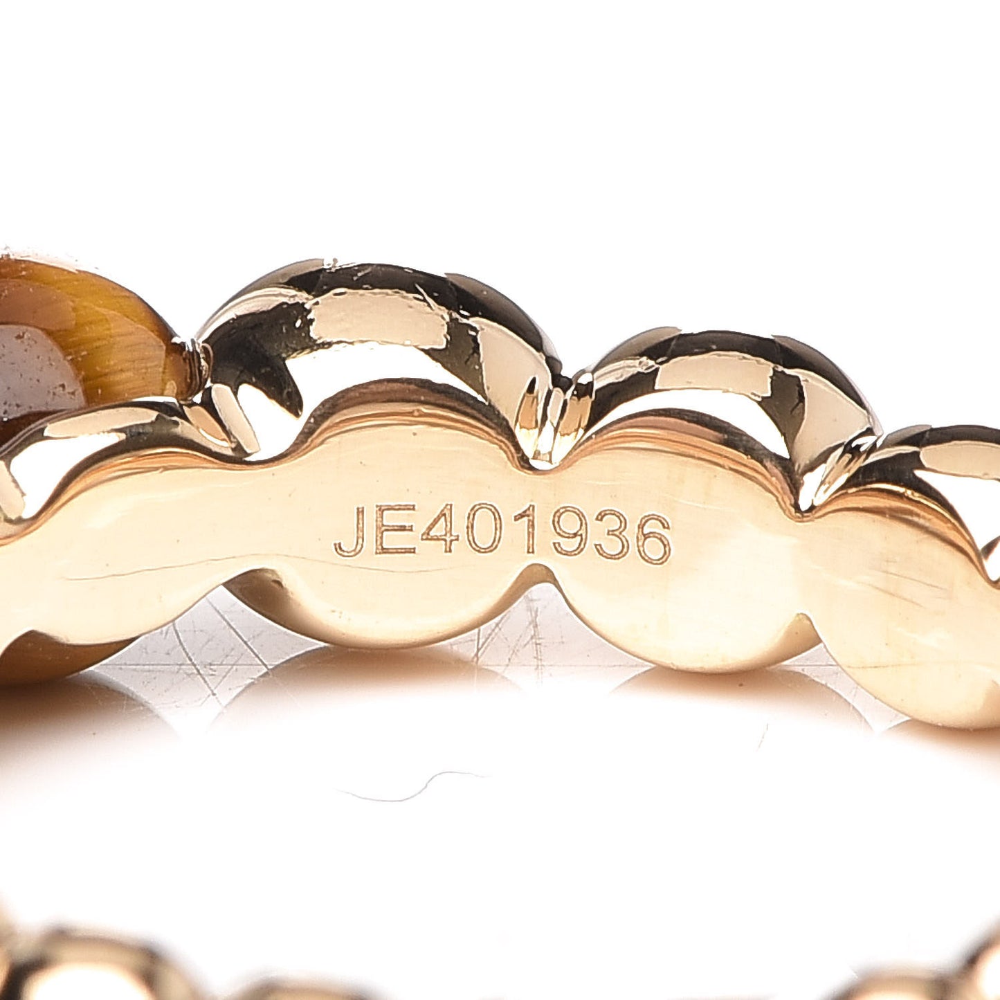 18K Yellow Gold Tiger's Eye Perlee Couleurs Variation Ring 50 5.25