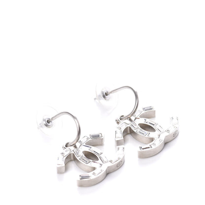 Chanel Baguette Crystal CC Dangle Earrings Silver 4 of 5