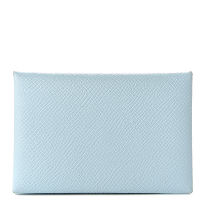 Hermes Epsom Calvi Card Case Bleu Zephyr 1 of 7