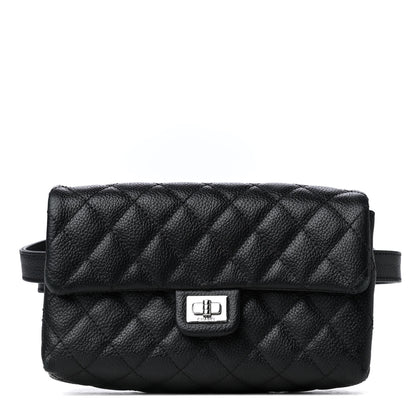 Chanel Grained Calfskin Quilted 2.55 Reissue Flap Belt Bag Clutch Black 1 of 4