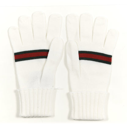 Gucci Wool Web Gloves M White 2 of 3