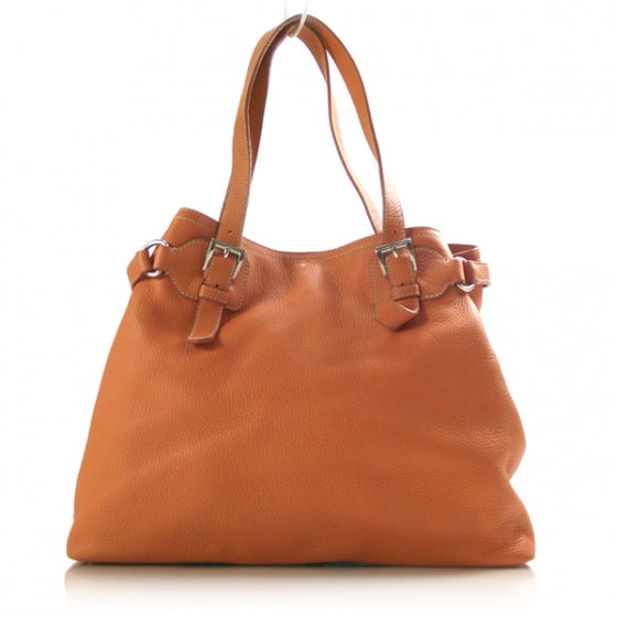 Prada Vitello Daino Tote Orange 1 of 11