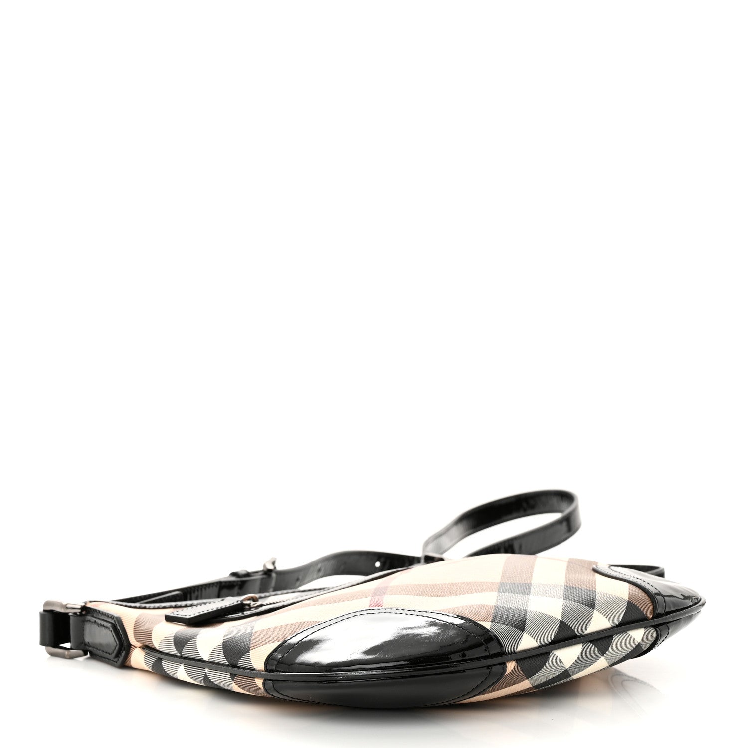 Burberry Patent Nova Check Dryden Crossbody Bag Black 4 of 18