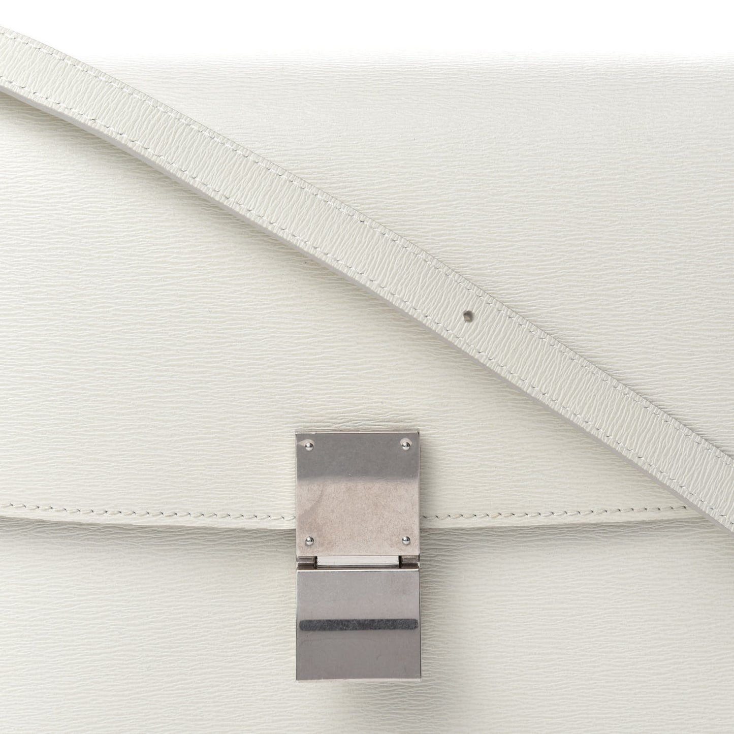 Liege Calfskin Medium Classic Box Flap Bag White