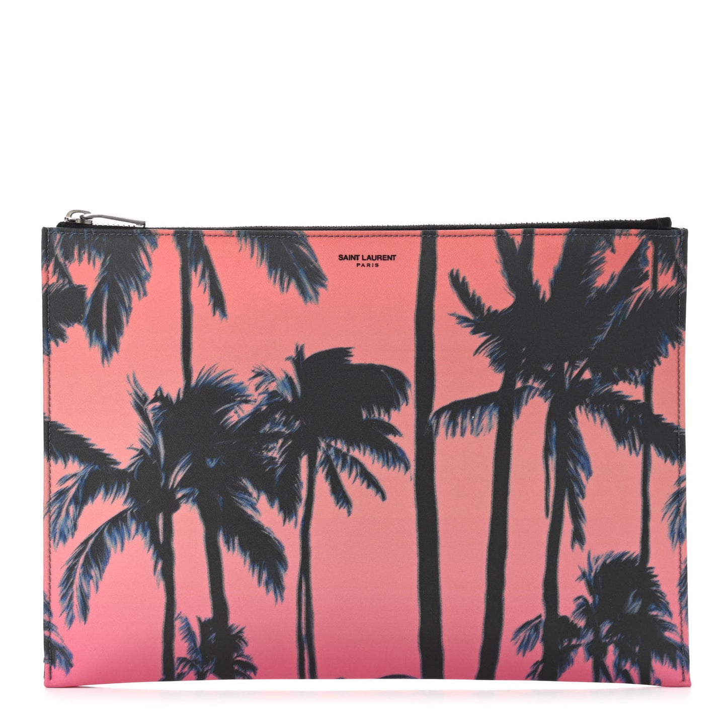 Calfskin Palm Tree Print Zipped Tablet Holder
