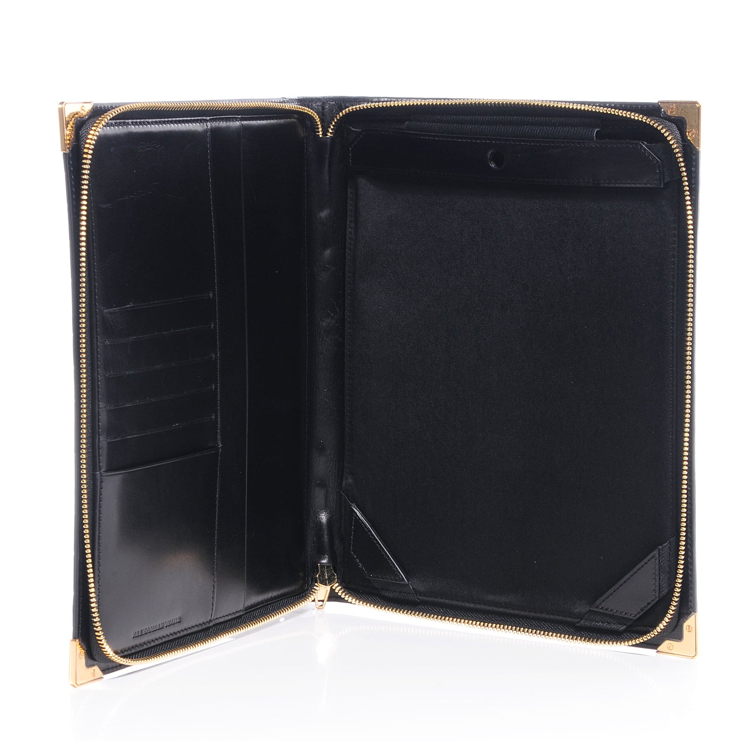 Calfskin Crocodile Embossed Leather Prisma iPad Case Black