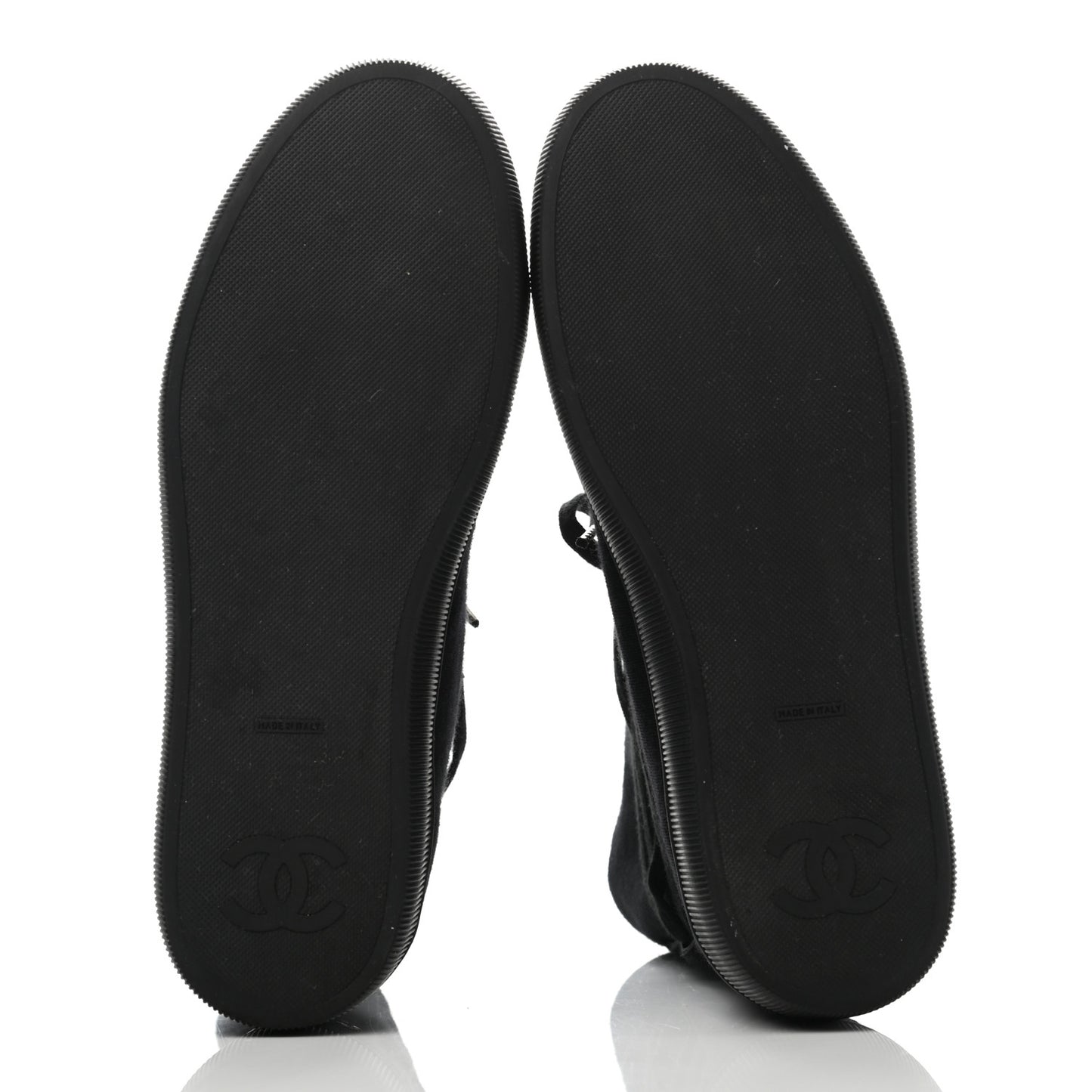 Jersey Lace Up High Top Sneakers 38.5 Black