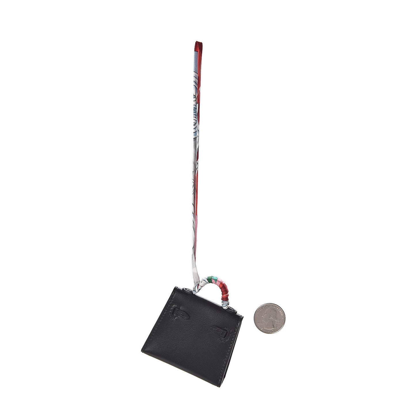 Tadelakt Mini Kelly Twilly Bag Charm Black