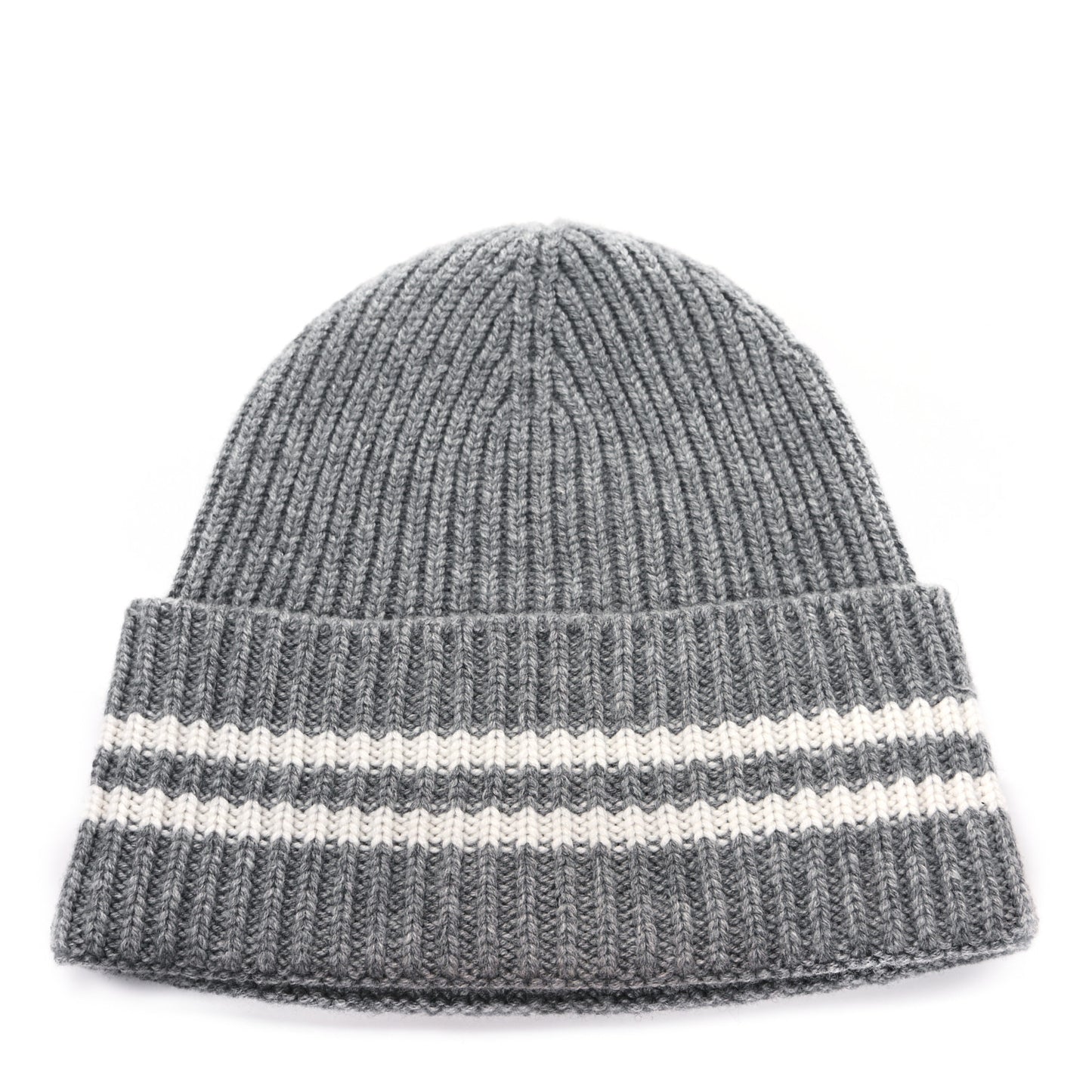 Cashmere Logo Beanie Hat Gray White