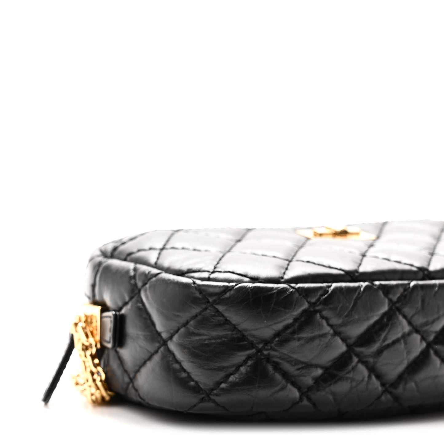 Aged Calfskin Quilted Mini Reissue Camera Case Black
