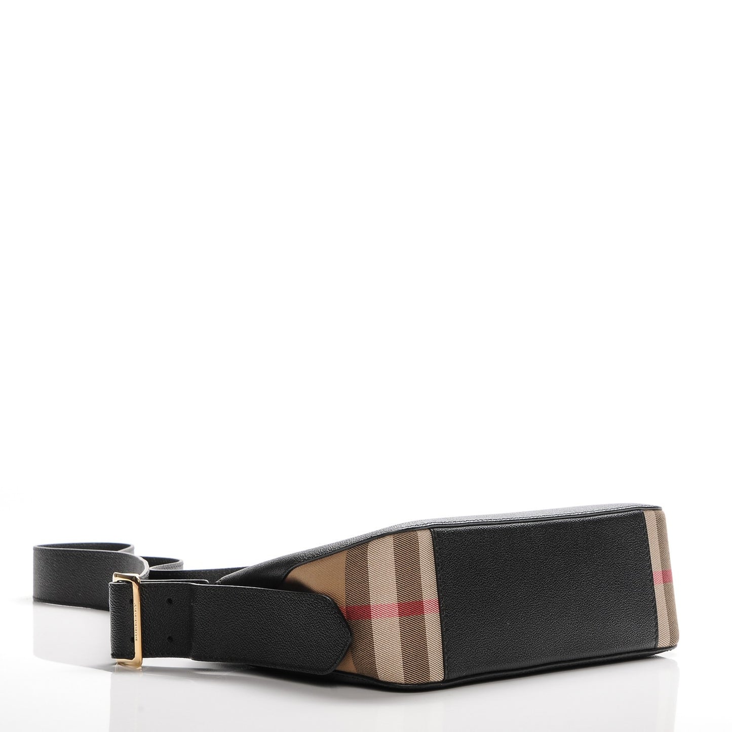 Soft Grain Calfskin House Check Small Helmsley Crossbody Black