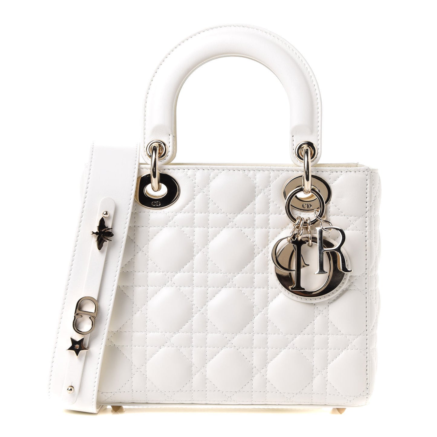 Lambskin Cannage Small My ABCDior Lady Dior White