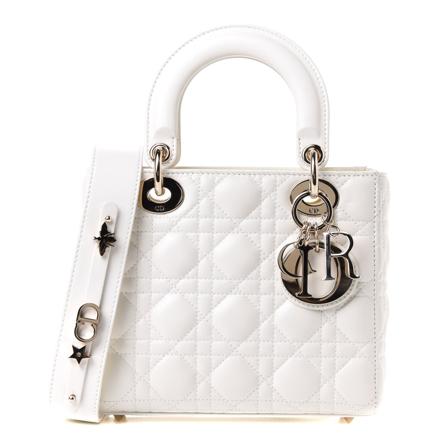 Christian Dior Lambskin Cannage Small My ABCDior Lady Dior White 1 of 4
