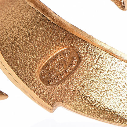 Chanel Crystal Pearl Flower Cuff Gold 4 of 4