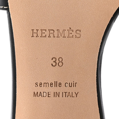 Hermes Calfskin Oasis Sandals 38 Black 6 of 16