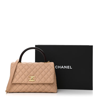 Chanel Caviar Lizard Embossed Quilted Small Coco Handle Flap Beige 11 of 11