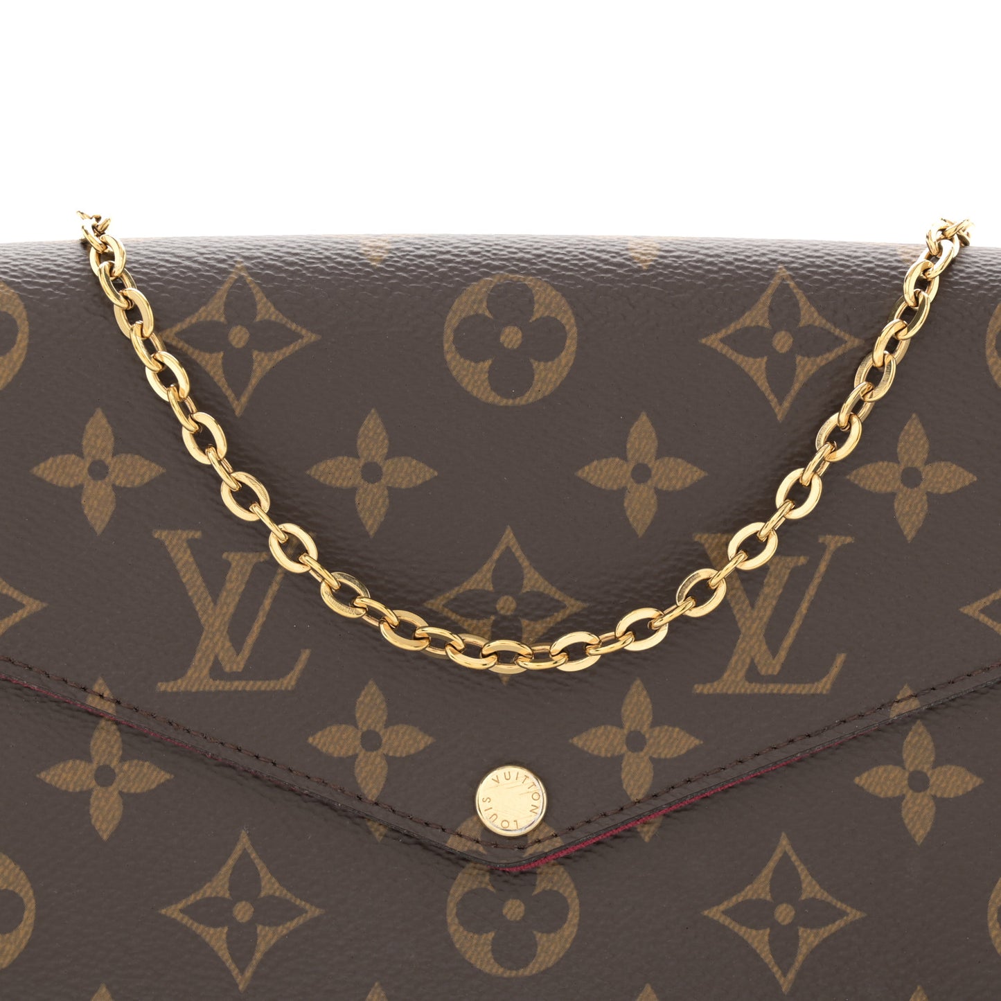 Monogram Pochette Felicie Chain Wallet Fuchsia