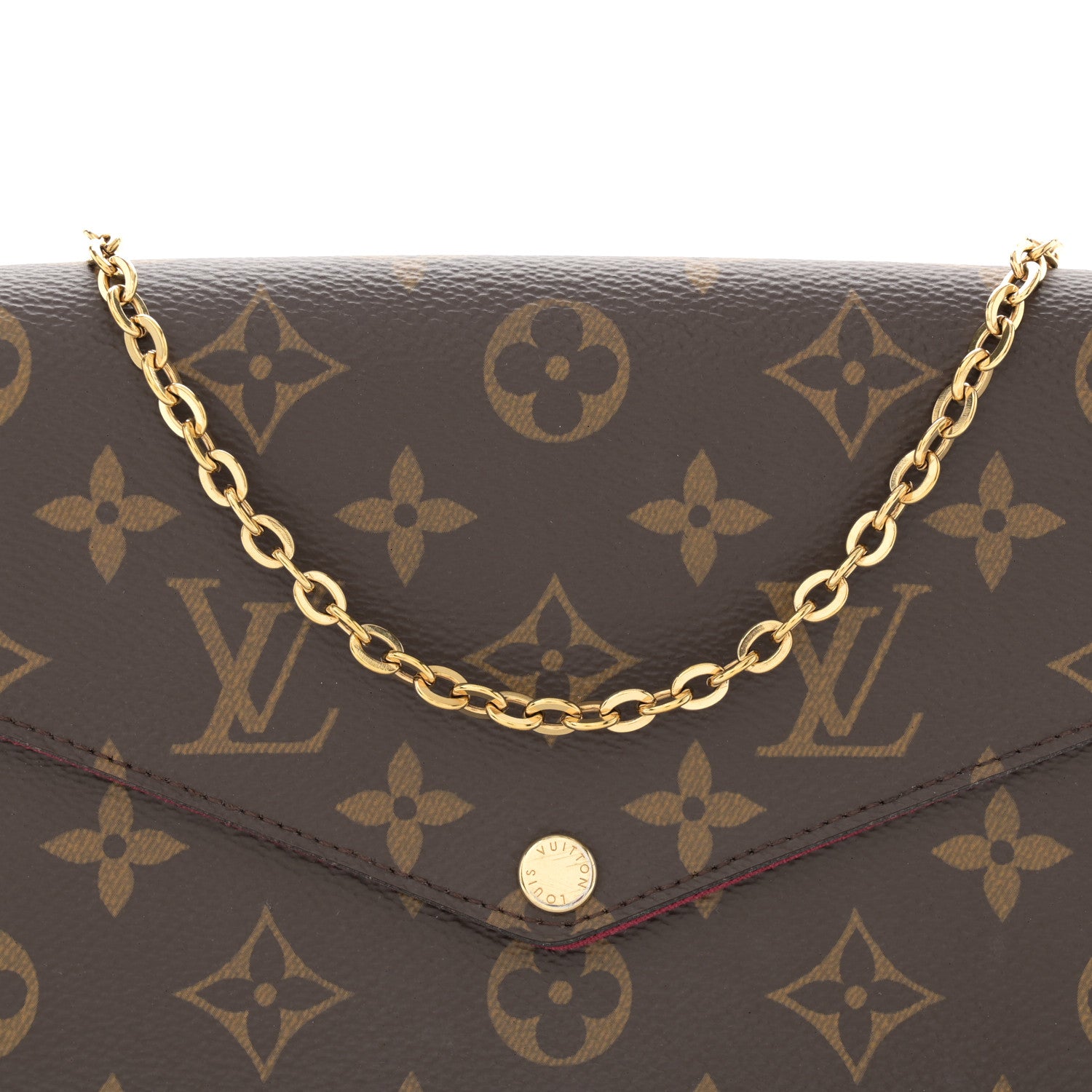 Louis Vuitton Monogram Pochette Felicie Chain Wallet Fuchsia 9 of 12