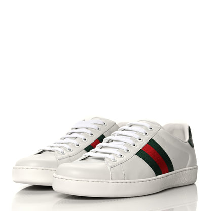 Gucci Calfskin Crocodile Web Mens Ace Sneakers 10 White Green 3 of 10