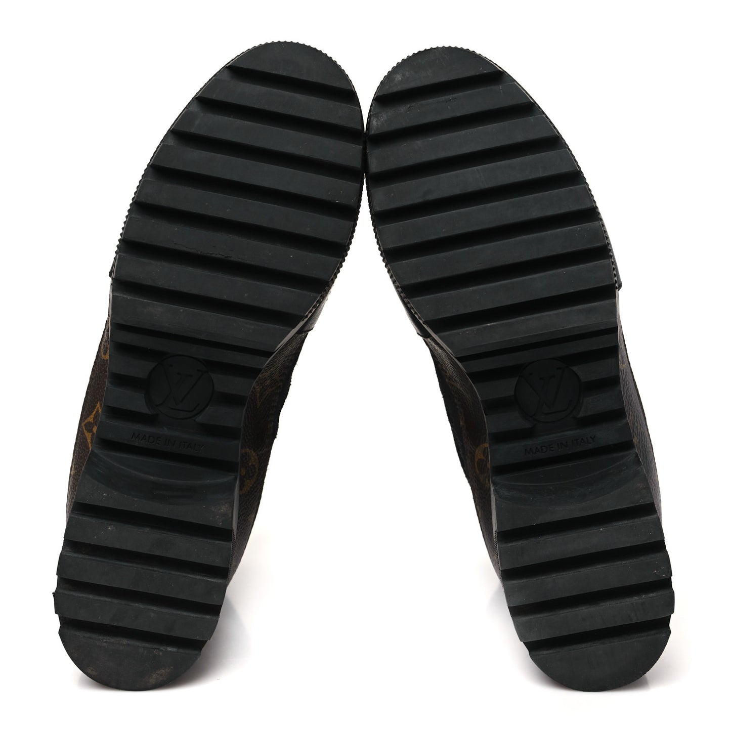 Suede Calfskin Monogram Laureate Platform Desert Boots 38 Black