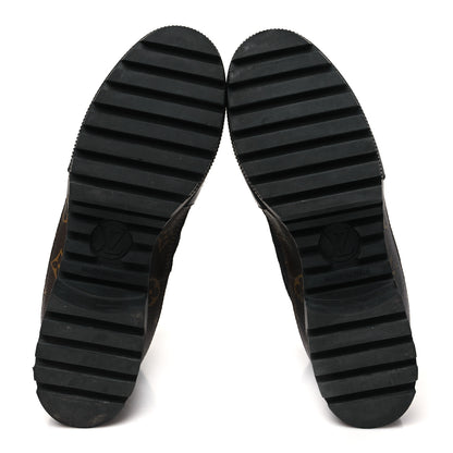 Louis Vuitton Suede Calfskin Monogram Laureate Platform Desert Boots 38 Black 6 of 9