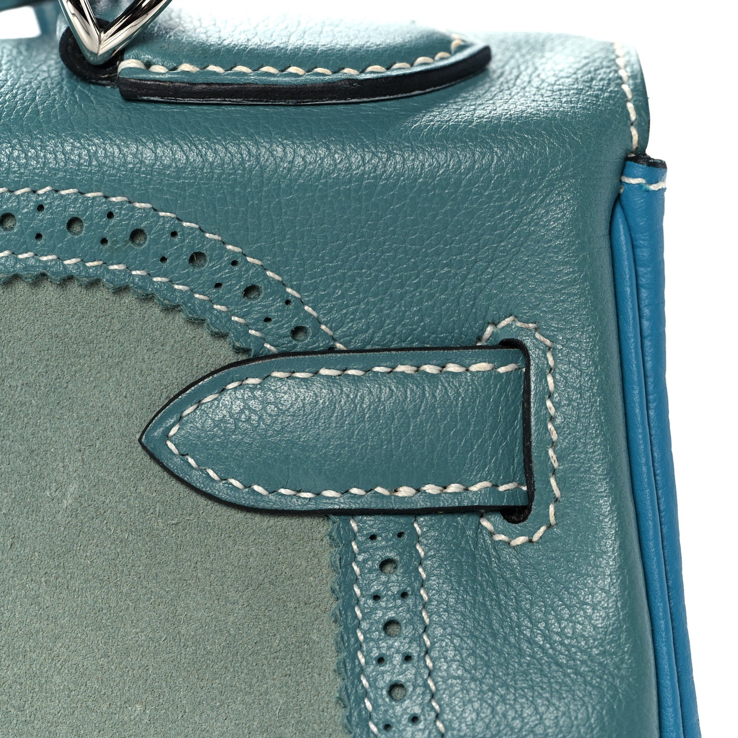Veau Doblis Taurillon Clemence Evergrain Ghillies Kelly Retourne 32 Turquoise Ciel