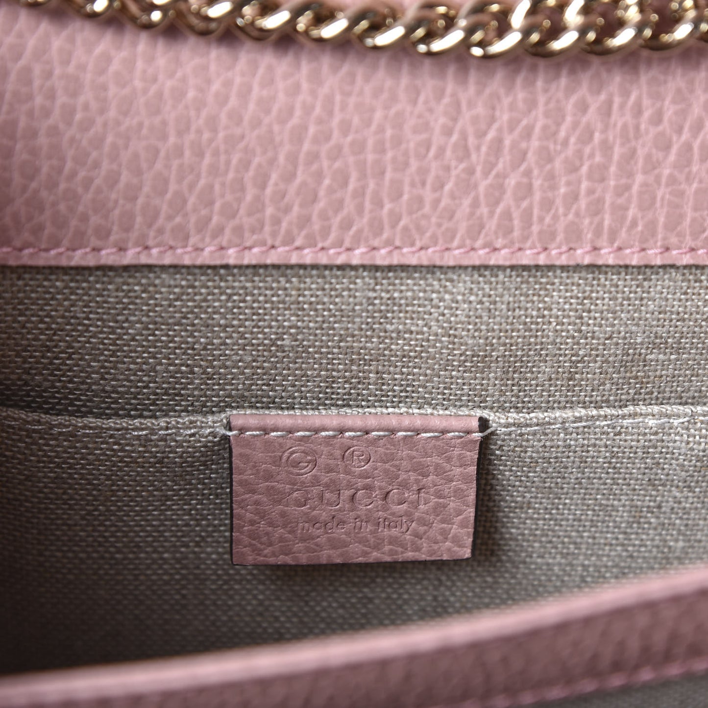 Dollar Calfskin Small Interlocking G Shoulder Bag Soft Pink