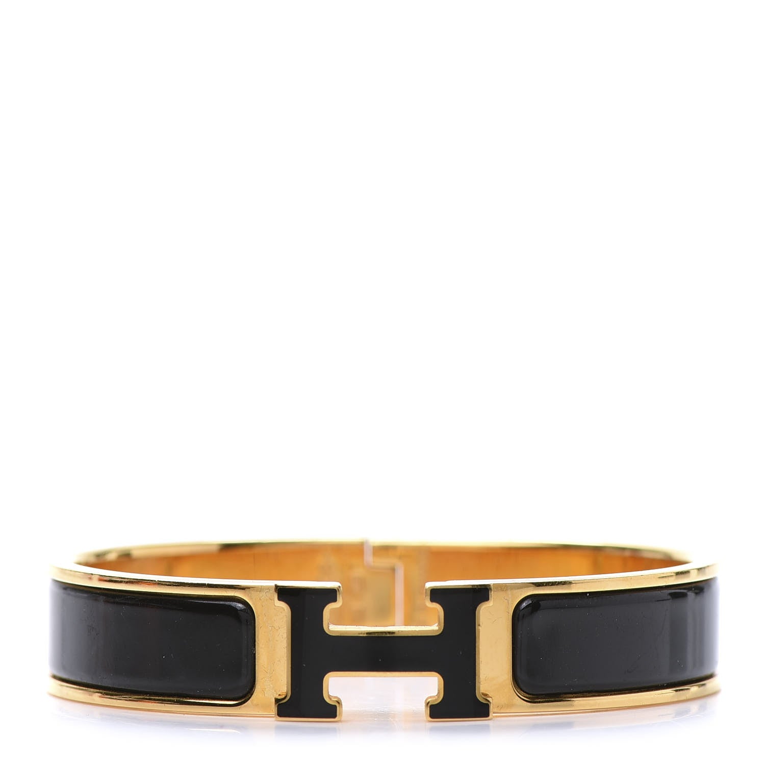 Hermes Enamel Narrow Clic Clac H Bracelet PM Black 1 of 5