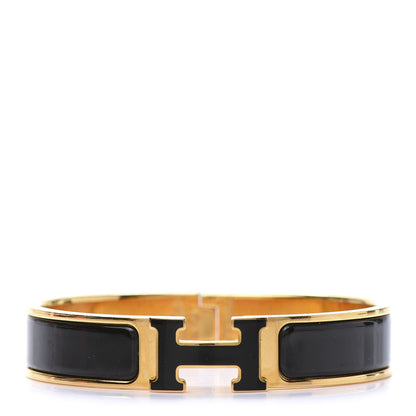 Hermes Enamel Narrow Clic Clac H Bracelet PM Black 1 of 5
