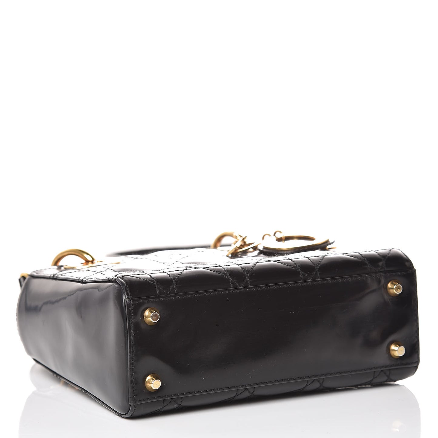Patent Cannage Mini Lady Dior Black