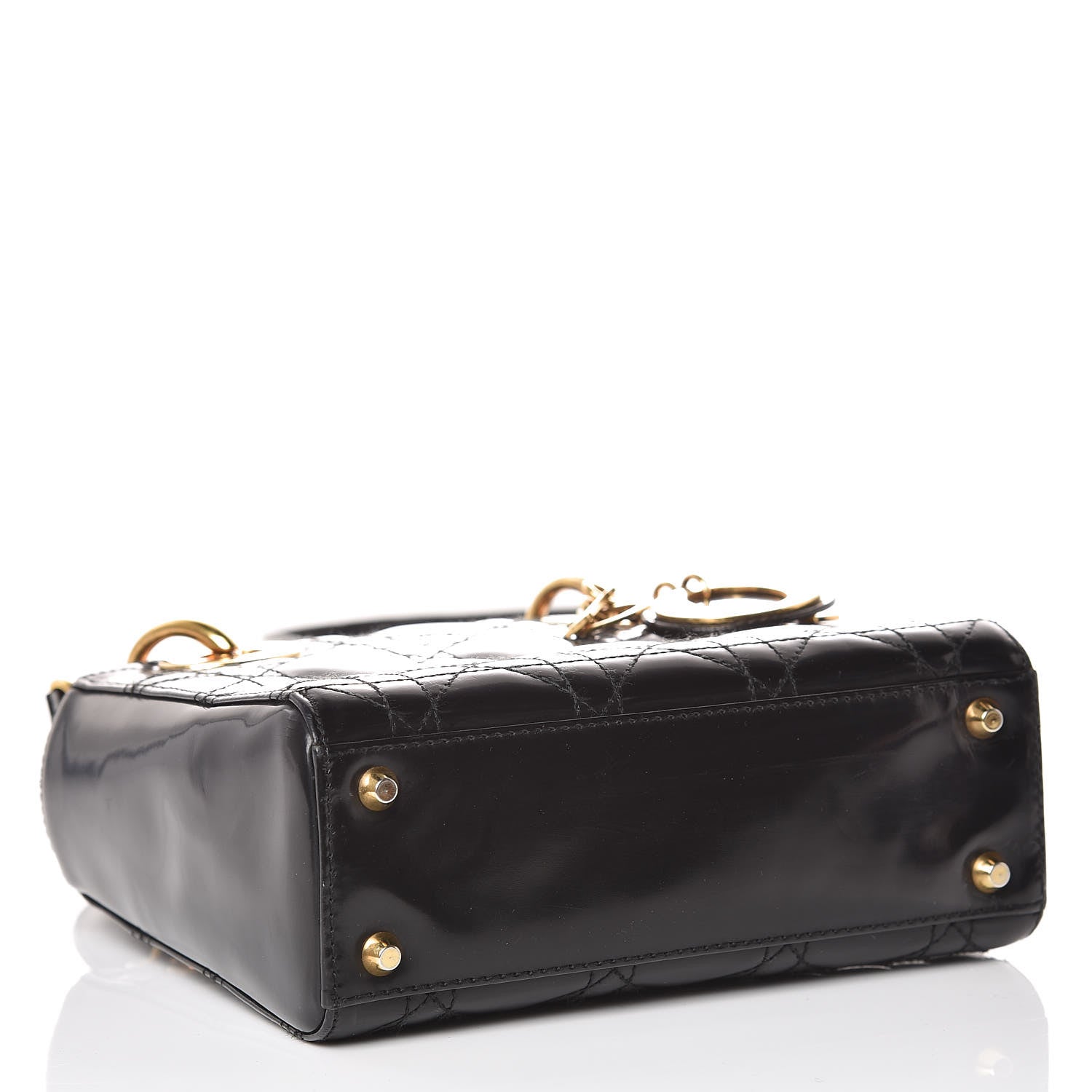 Christian Dior Patent Cannage Mini Lady Dior Black 4 of 12