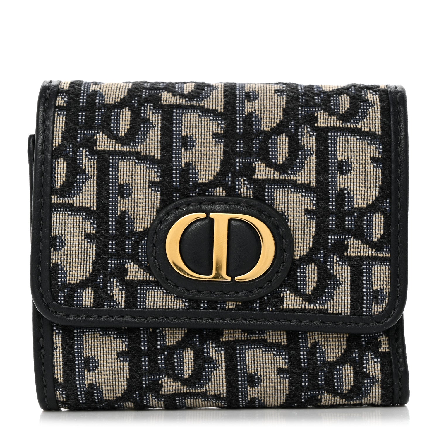 Christian Dior Oblique 30 Montaigne Lotus Wallet Blue 1 of 8