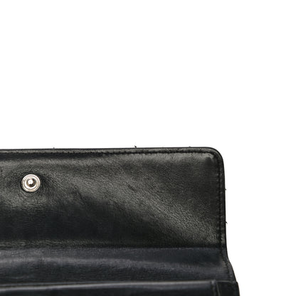 Chanel Lambskin Chevron Quilted Large Flap Clutch Wallet Black 18 of 22