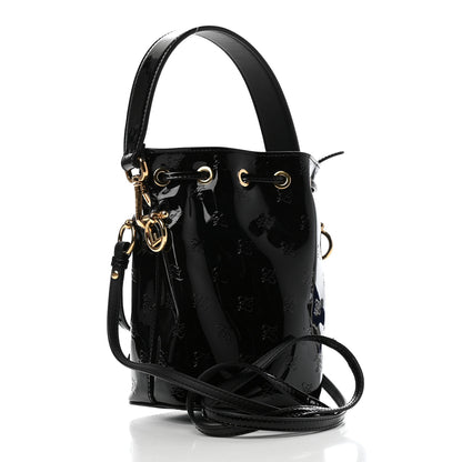 Fendi Vitello Vernice Mou F is Fendi Karligraphy Embossed Mini Mon Tresor Bucket Bag Black 2 of 4