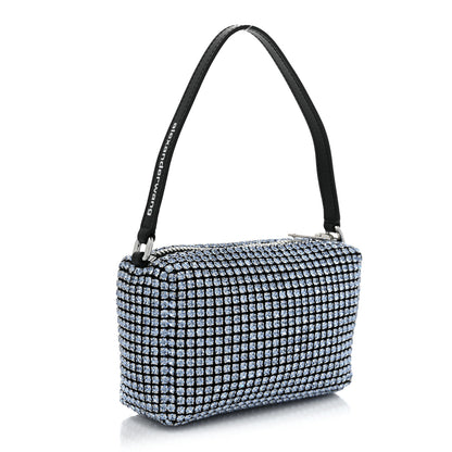 Alexander Wang Mesh Crystal Rhinestone Mini Heiress Pouch Baby Blue 3 of 8