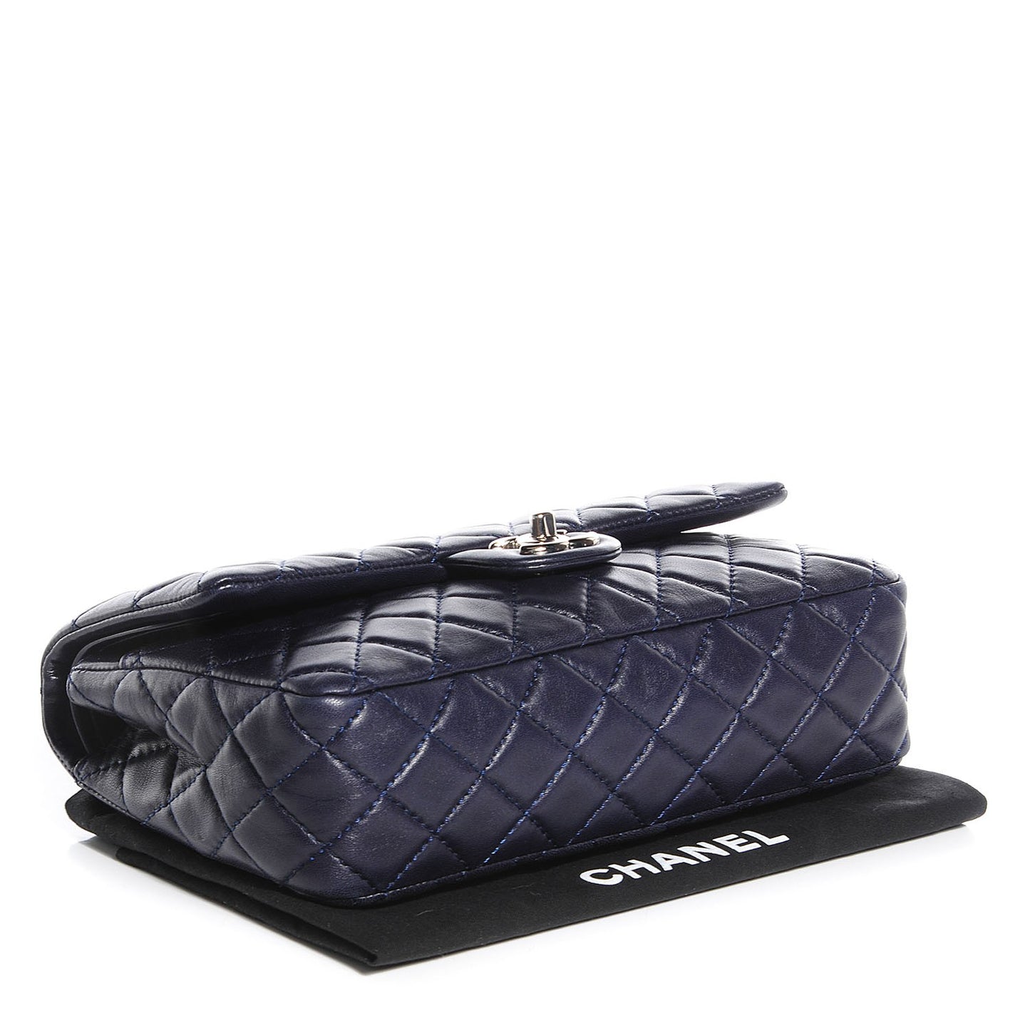 Lambskin Medium Double Flap Navy