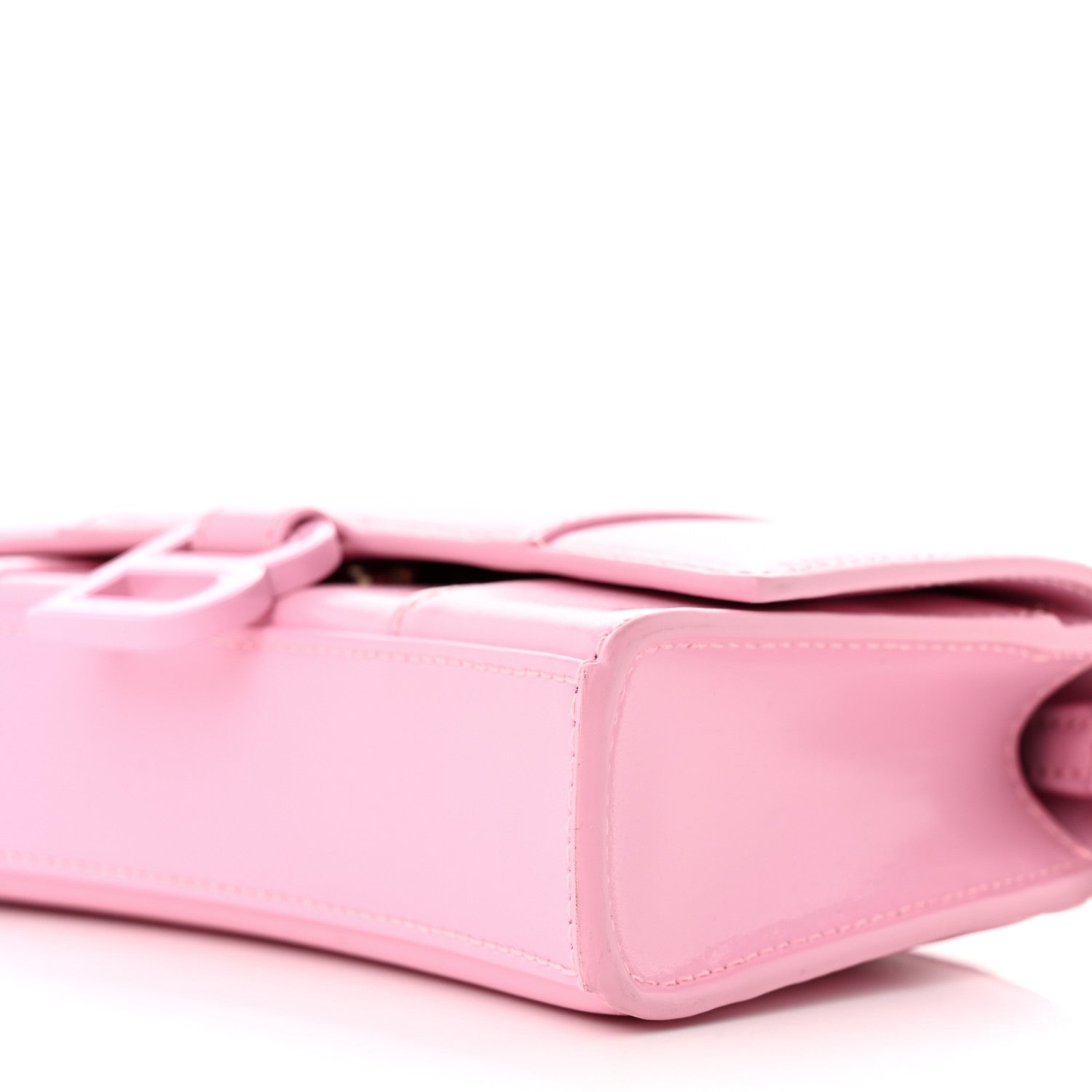 Balenciaga Shiny Box Calfskin Tonal B Hourglass Chain Bag Candy Pink 9 of 9