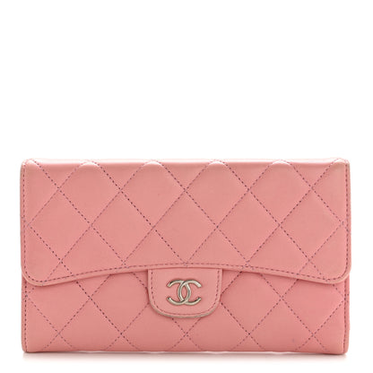 Chanel Lambskin Quilted Large Flap Wallet Pink 1 of 15
