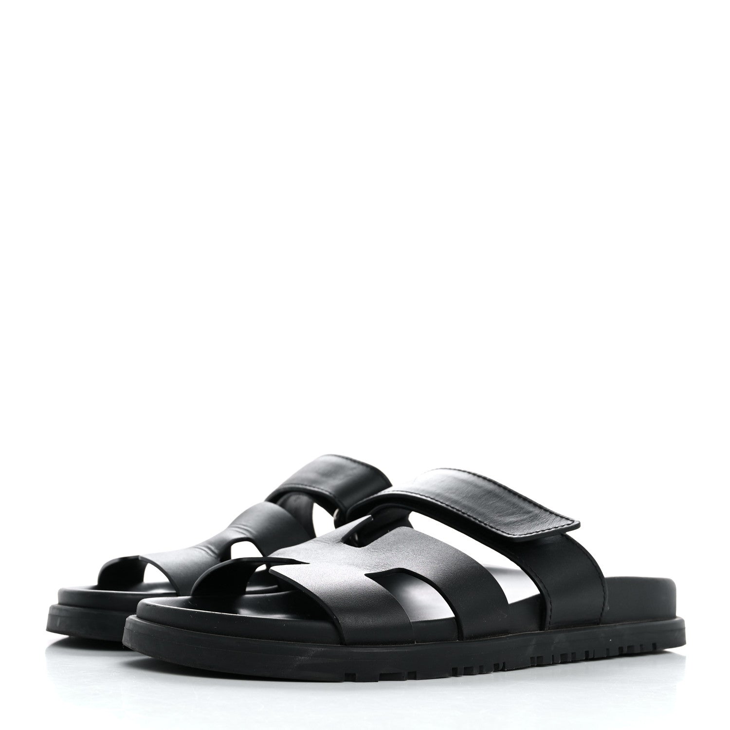 Hermes Calfskin Womens Chypre Sandals 35 Black 4 of 12