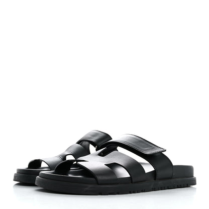 Hermes Calfskin Womens Chypre Sandals 35 Black 4 of 12