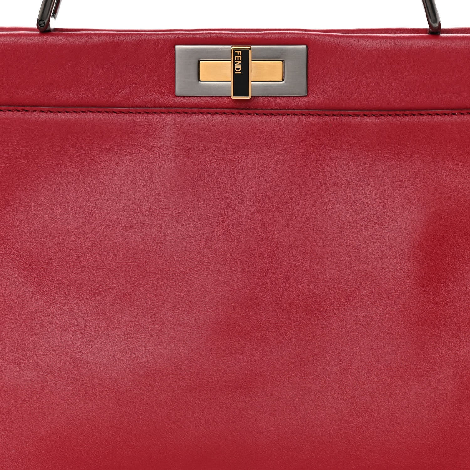 Fendi Vitello Suede Large Peekaboo Iconic Satchel Rubino Peonia 9 of 11