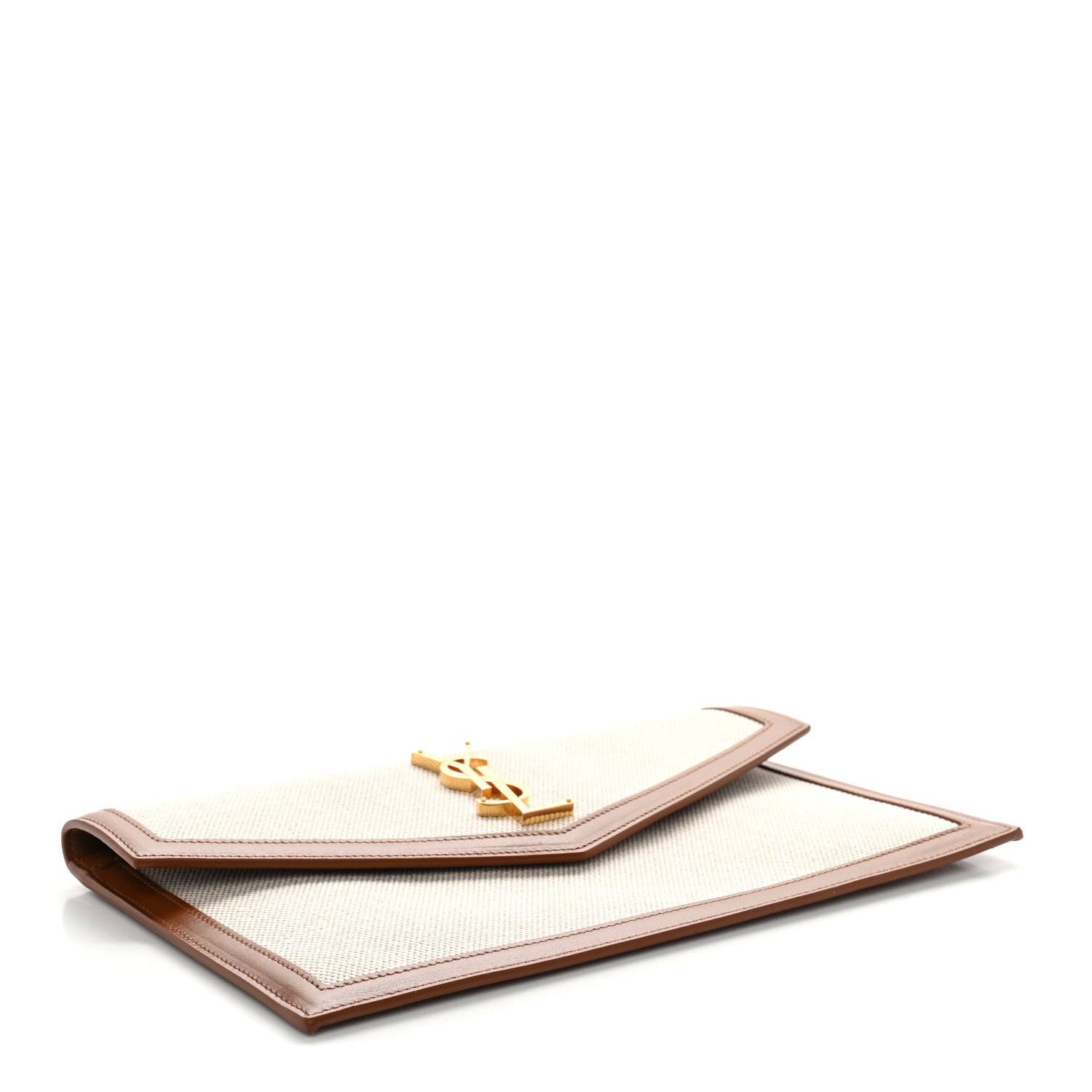 Saint Laurent Canvas Uptown Pouch Natural Beige Brick 4 of 8