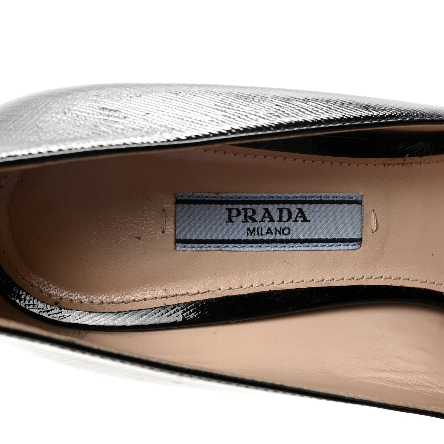 Prada Saffiano Patent Pumps 38 Black 8 of 8