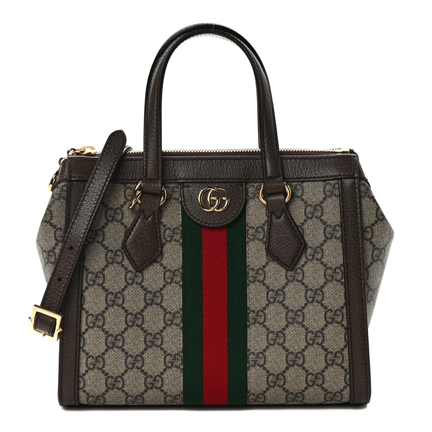 Gucci GG Supreme Monogram Small Ophidia Tote Bag Brown 1 of 9