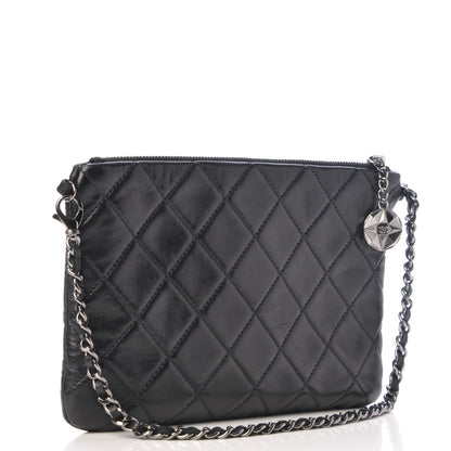 Chanel Lambskin Quilted Mineral Nights Flap Wristlet Black 3 of 8